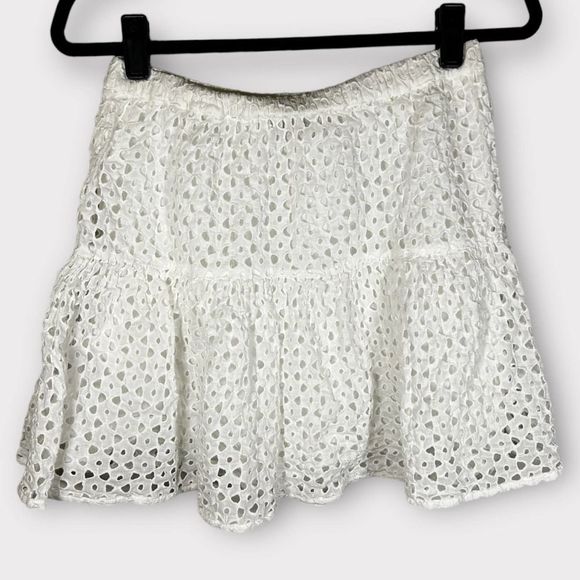 Frye x Anthropologie White Eyelet A Line Preppy Skirt Size S - Picture 4 of 6